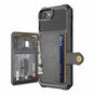 Just in Case Magnetic Card Holder Hybrid Case hoesje geschikt voor iPhone 6 6s 7 8 SE 2020 en SE 2022 - zwart