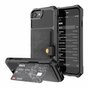 Just in Case Magnetic Card Holder Hybrid Case hoesje geschikt voor iPhone 6 6s 7 8 SE 2020 en SE 2022 - zwart