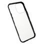 Just in Case Magnetic Metal Tempered Glass Cover hoesje voor iPhone 14 Pro - zwart en transparant