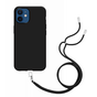 Just in Case Soft TPU Hoesje met Koord voor iPhone 12 en iPhone 12 Pro - zwart