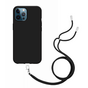 Just in Case Soft TPU Hoesje met Koord geschikt voor iPhone 12 Pro Max - zwart