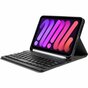 Just in Case Vintage Bluetooth Keyboard Cover QWERTY hoes geschikt voor iPad mini 6 (2021) &amp; iPad mini 7 (2024) - blauw