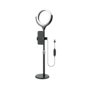 XQISIT Selfie Ring Light met 40cm hoge standaard 10 belichtingsstanden - Zwart