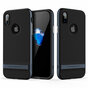 Rock Royce series Navy Blue iPhone X XS hoesje case - Blauw - Zwart