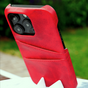 Duo Cardslot Wallet kunstleer hoesje voor iPhone 13 - rood