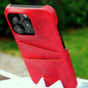 Duo Cardslot Wallet Portemonnee iPhone XR Hoesje - Rood Pasjes