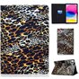 Leopard Bookcase kunstleer hoes voor iPad 10e gen 10.9 inch 2022 - bruin