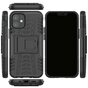 Shockproof kickstand anti-slip kunststof en TPU hoesje voor iPhone 12 mini - zwart