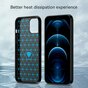 Carbon Armor TPU met geborstelde afwerking hoesje voor iPhone 12 Pro Max - zwart