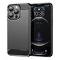 Carbon Armor TPU met geborstelde afwerking hoesje voor iPhone 13 Pro Max - zwart