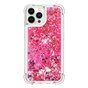 Glitter TPU met versterkte hoeken hoesje voor iPhone 15 Pro  - transparant roze