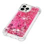 Glitter TPU met versterkte hoeken hoesje voor iPhone 15 Pro  - transparant roze