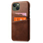 Duo Cardslot Wallet vegan leather hoesje voor iPhone 15 - bruin