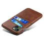 Duo Cardslot Wallet vegan leather hoesje voor iPhone 15 - bruin