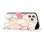 Rose Marble Wallet kunstleer hoesje voor iPhone 11 Pro - wit en roze