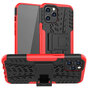 Shockproof kickstand anti-slip kunststof en TPU hoesje voor iPhone 12 Pro Max - rood