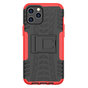 Shockproof kickstand anti-slip kunststof en TPU hoesje voor iPhone 12 Pro Max - rood