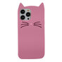 Schattige kat siliconen hoesje geschikt voor iPhone 15 Pro Max - roze