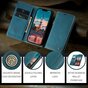 Caseme Retro Wallet Case hoesje voor iPhone 15 - Blue