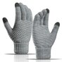 Winter touchscreen handschoenen Touch Gloves one-size wolstructuur wasbaar - grijs