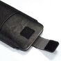Lychee Lederen Textuur Universele telefoon Pouch insteekhoesje riem beltclip max 5.5-inch zoals iPhone SE en 13 mini - Zwart