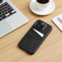Duo Cardslot Wallet kunstleer hoesje geschikt voor iPhone 12 Pro Max - zwart