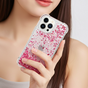 Glitter TPU met versterkte hoeken hoesje geschikt voor iPhone 12 Pro Max - transparant roze