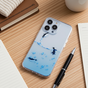 Doorzichtig pinguin hoesje geschikt voor iPhone 6 6s TPU silicone cover zee transparant blauw
