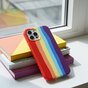 Rainbow Pride siliconen hoesje geschikt voor iPhone 14 Pro - pastel