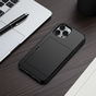 Secret Pasjeshouder anti-slip kunststof en TPU hoesje geschikt voor iPhone 15 Plus - zwart