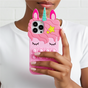 Unicorn Pop Fidget Bubble siliconen eenhoorn hoesje geschikt voor iPhone 13 Pro - roze