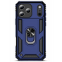 iPhone 18 Pro Hoesje Blauw &ndash; Schokbestendige Rugged Armor Cover met Metalen Ringhouder (Geschikt voor iPhone 18 Pro)