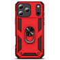 iPhone 18 Pro Hoesje Rood &ndash; Schokbestendige Rugged Armor Cover met Metalen Ringhouder (Geschikt voor iPhone 18 Pro)