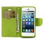 Original Mercury Goospery wallet Bookcase hoesje iPhone 5 5s SE 2016 Donkerblauw Groen portemonnee