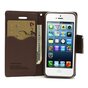 Wallet case Origineel Mercury Goospery Bookcase hoesje iPhone 5 5s SE 2016 Zwart Bruin portemonnee