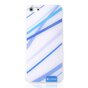 Blauw wit Comma hoesje iPhone 5/5s en SE 2016 hardcase met blauwe lijnen