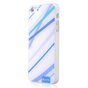 Blauw wit Comma hoesje iPhone 5/5s en SE 2016 hardcase met blauwe lijnen