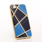 Chique silicone case iPhone 7 8 SE 2020 SE 2022 Gouden design lijnen Blauw