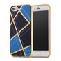 Chique silicone case iPhone 7 8 SE 2020 SE 2022 Gouden design lijnen Blauw