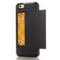 Secret pasjeshouder hoesje iPhone 7 8 SE 2020 SE 2022 hardcase - Portemonnee - Wallet - Zwart