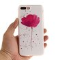 Roze bloem met wit cover iPhone 7 Plus 8 Plus TPU hoesje silicone case