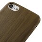 Silicone houten hoesje iPhone 7 8 SE 2020 SE 2022 Wooden TPU cover Donker imitatie hout