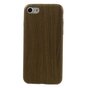 Silicone houten hoesje iPhone 7 8 SE 2020 SE 2022 Wooden TPU cover Donker imitatie hout