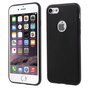 Effen zwart silicone hoesje iPhone 7 8 Black cover Mat