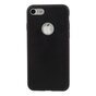 Effen zwart silicone hoesje iPhone 7 8 Black cover Mat