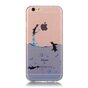 Doorzichtig pinguin hoesje iPhone 6 6s TPU silicone cover zee transparant blauw