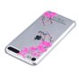 Roze bloemen TPU case iPod Touch 5 6 7 doorzichtig hoesje