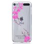 Roze bloemen TPU case iPod Touch 5 6 7 doorzichtig hoesje