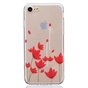 TPU hoesje iPhone 7 8 SE 2020 SE 2022 opdruk klaproos case rode bloemen