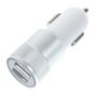 Universele Silver Car Charger - Dual USB 2.4 Amp&egrave;re - Autolader zilver